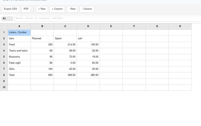 DBBasic Spreadsheet