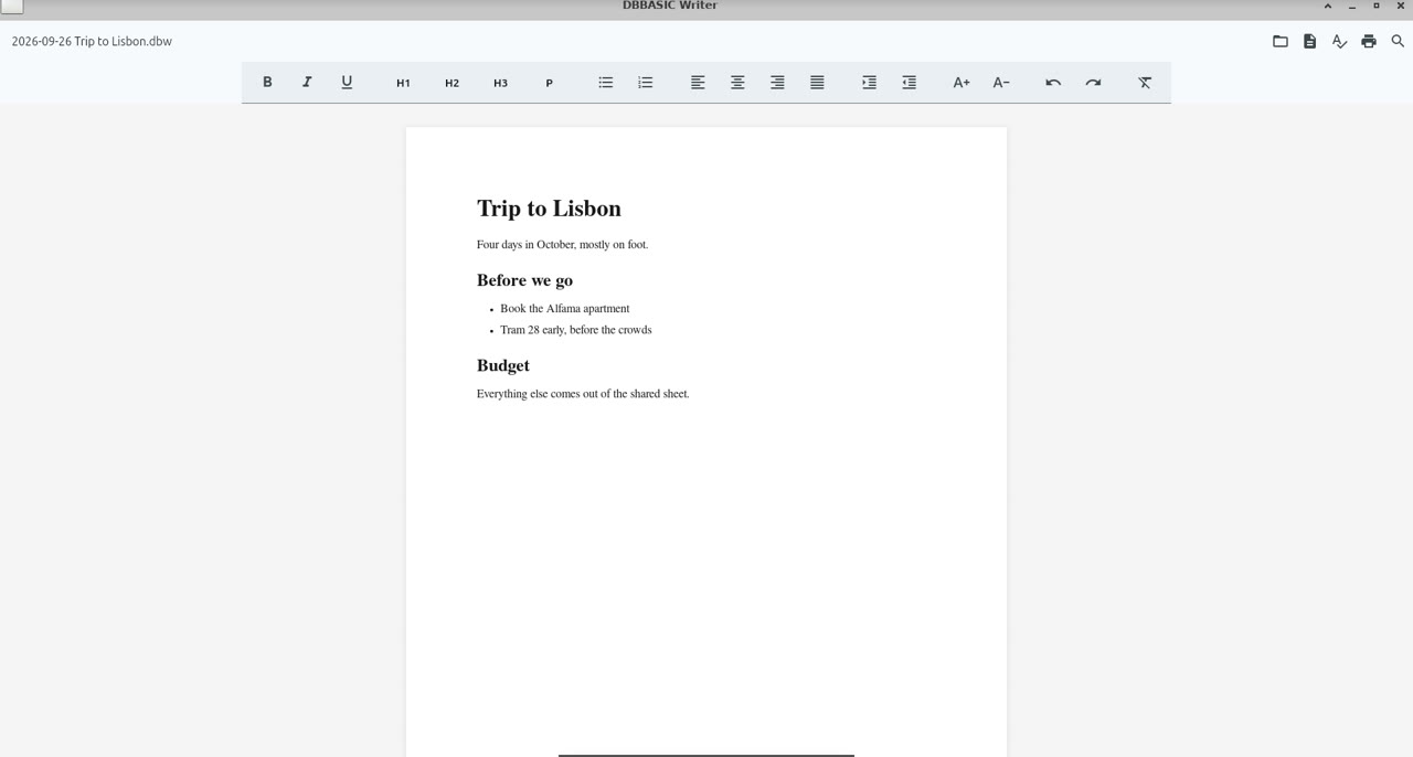 Writer with a trip plan